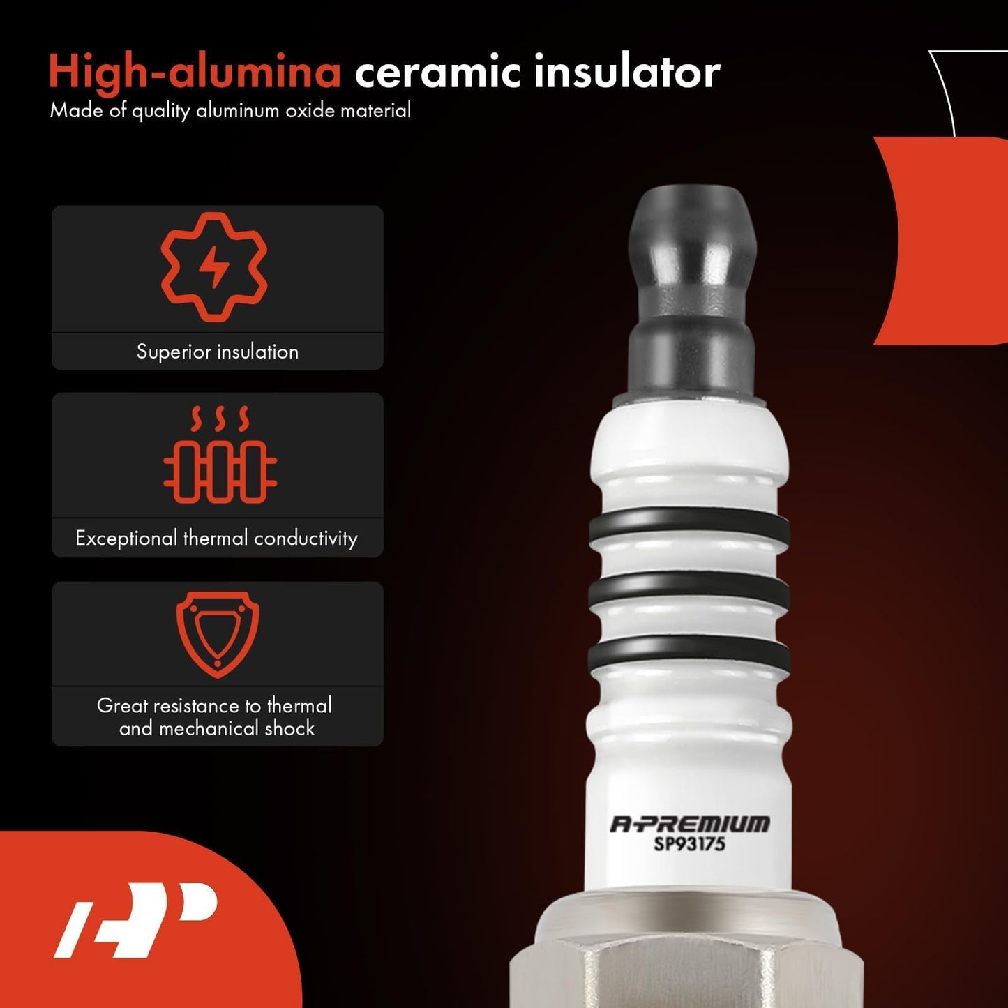 A-Premium Iridium Platinum Spark Plugs Compatible with Honda CR-V, Civic, Accord, Crosstour & Hyundai Elantra, Elantra Coupe/GT, Sonata, Santa Fe, Santa Fe Sport, Tucson, Venue & Kia Soul, Pack of 4