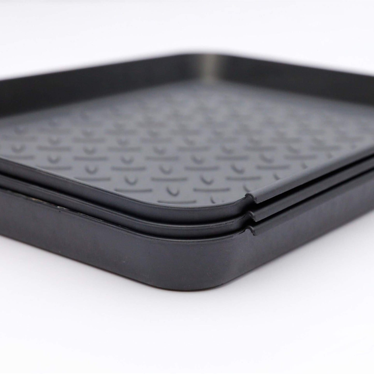 Boot Mat Tray,3 PCS Multi-Purpose 13.7" x 10.6" x 1.2" Floor Protection-Pet Bowls-Paint-Dog Bowls,Shoes, Pets, Garden - Mudroom, Entryway, Garage-Indoor and Outdoor Friendly (Black, 3Pack)