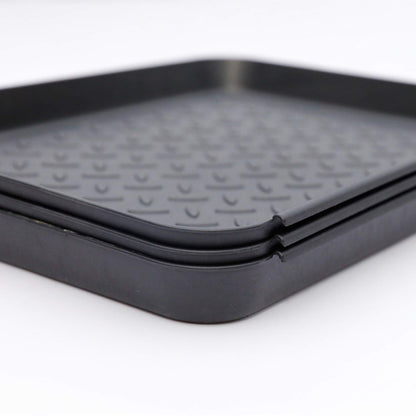 Boot Mat Tray,3 PCS Multi-Purpose 13.7" x 10.6" x 1.2" Floor Protection-Pet Bowls-Paint-Dog Bowls,Shoes, Pets, Garden - Mudroom, Entryway, Garage-Indoor and Outdoor Friendly (Black, 3Pack)