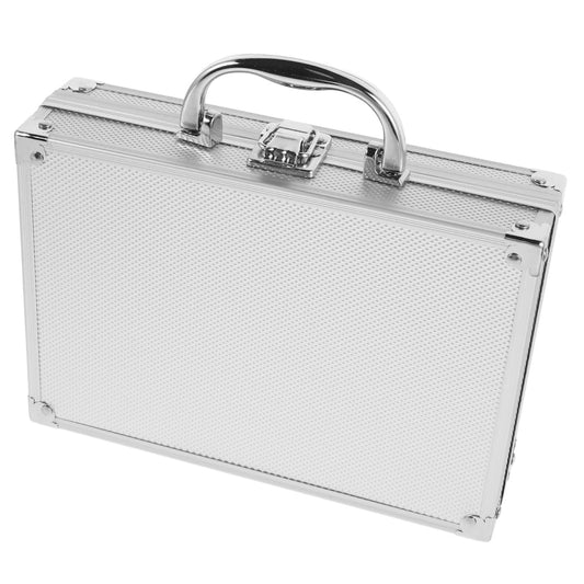 Silver Aluminum Tool Box with Lock - Portable Metal Storage Box - Lightweight Carrying Case Silver Aluminum Case with Foam for Crafts Car Tools