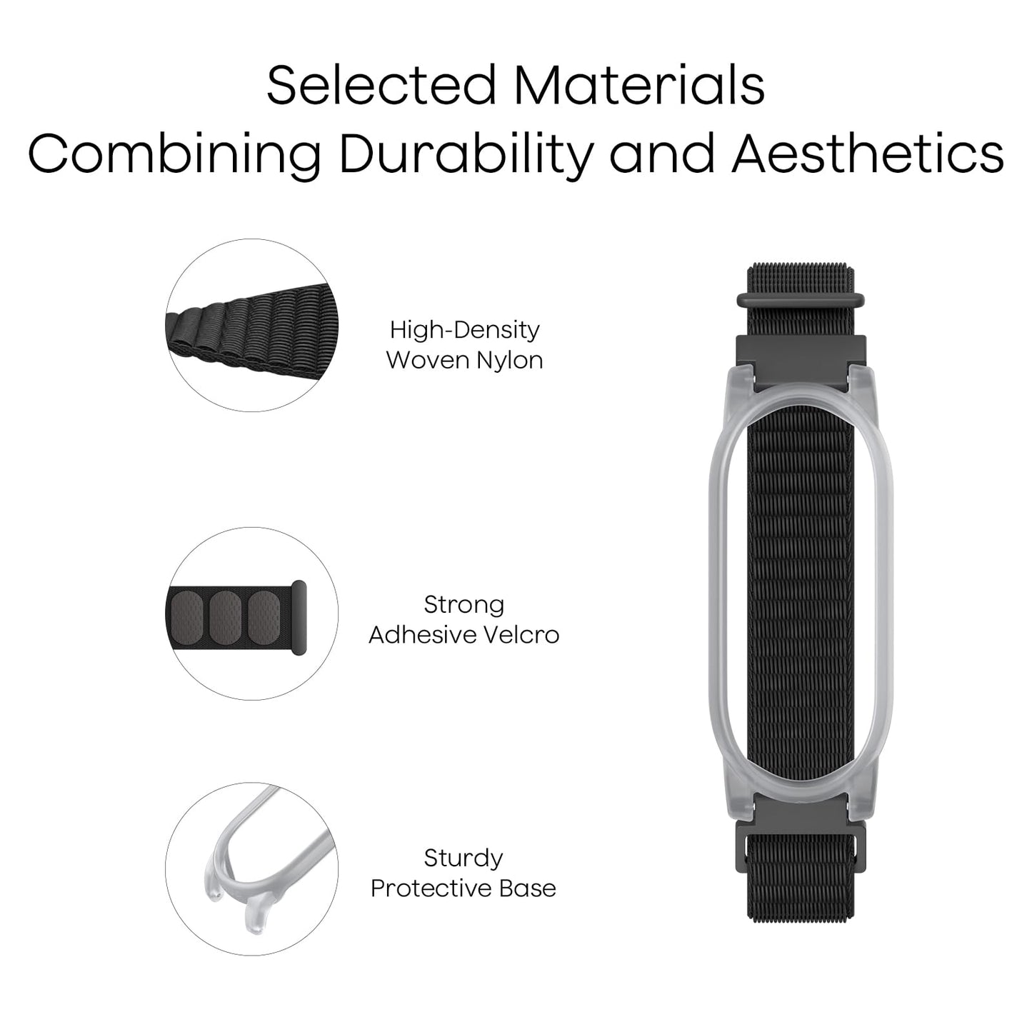 Plaud NotePin Wristband, Adjustable Wearable Strap for NotePin&NotePin S AI Voice Recorder, Breathable Nylon Band with Hook-and-Loop Closure, Fits 7.3–9.3" Wrists, NotePin AI Voice Recorder Accessory