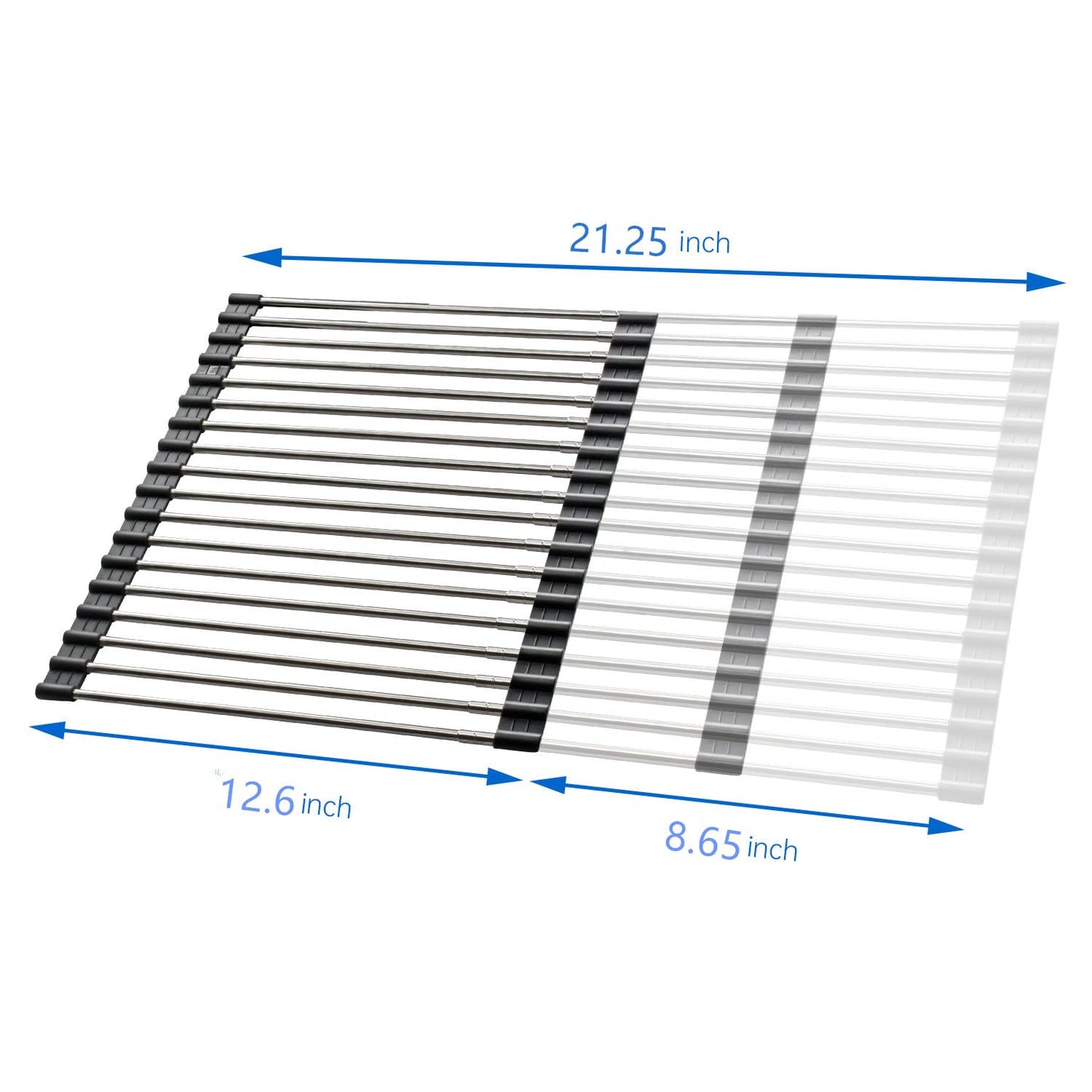 Roll up Dish Drying Rack Over The Sink Kitchen Roll up Sink Drying Rack Portable Dish Rack Dish Drainer (12.79’’21.25’’)