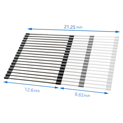 Roll up Dish Drying Rack Over The Sink Kitchen Roll up Sink Drying Rack Portable Dish Rack Dish Drainer (12.79’’21.25’’)