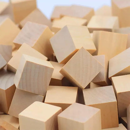 PLAZOTTA 30 Pack 2 Inch Unfinished Wooden Cubes Wooden Blocks, Blank Pine Wood Blocks for Crafts Making