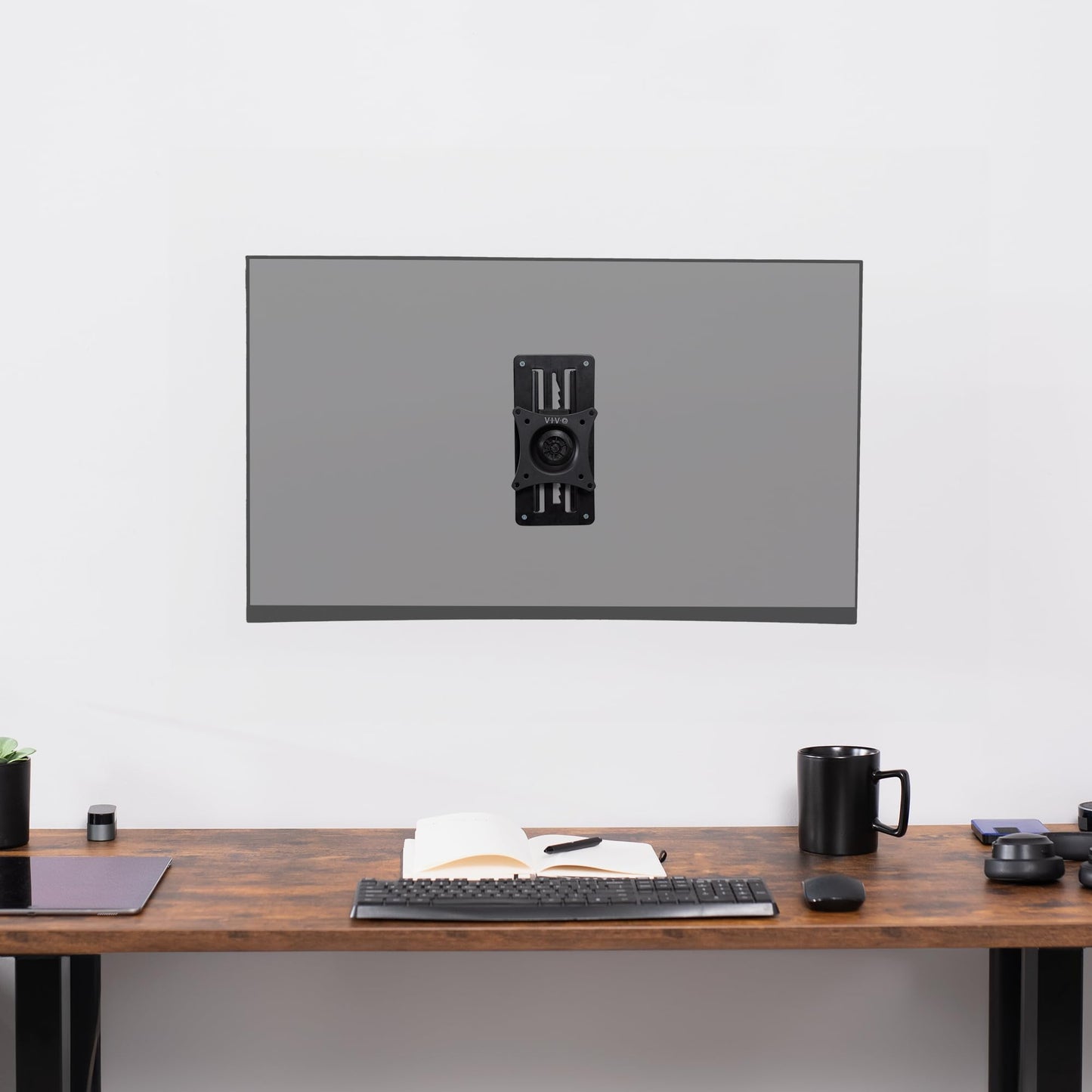 VIVO Height Adjustable 17 to 32 inch Single Monitor Articulating Wall Mount for Standing Workstations, Fits 1 Screen with Max VESA 100x100mm, Black, MOUNT-VW01A