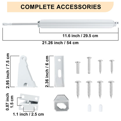 CASONNIK Storm Door Closer,White,Standard Duty Pneumatic Screen and Storm Door Closer