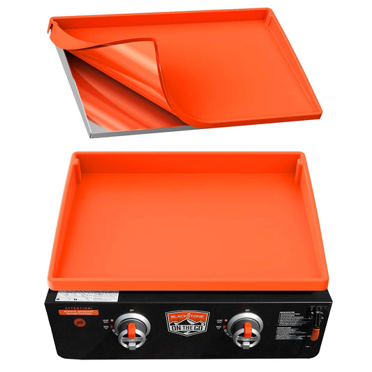BANGIE Griddle Cover Mat for Blackstone 22 Inch Accessories | Full Wrap-Around Protection Silicone Mat for Griddle | Food Grade Material | Orange