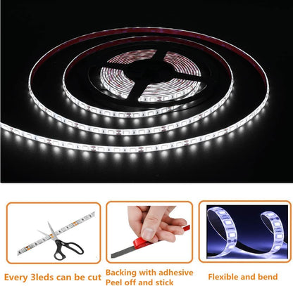 ROLiGHTiC RV Awning Lights, 12V 16.4FT White Camping Awning Lights, Motorhome Travel Trailer Food Trucks Van Waterproof Canopy Led Strip Lighting, RV Exterior Underglow Light