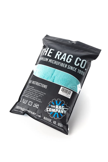 The Rag Company - Eagle Edgeless 450 - Professional Korean 70/30 Blend Super Plush Microfiber Detailing Buffing Polishing Drying Towels for Cars 16x16 in, Teal Blue (6-Pack)