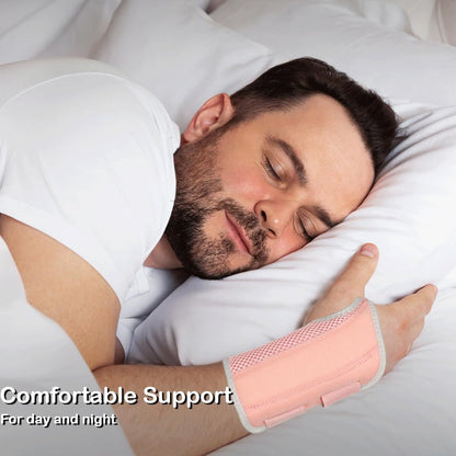 NuCamper Carpal Tunnel Wrist Brace for Both Left Right Hands,Adjustable Wrist Support Splint Hand Brace for Men Women,Night Sleep Support Arm Stabilizer with Compression Sleeve for Tendonitis,Arthritis,Sprains,Pain Relief