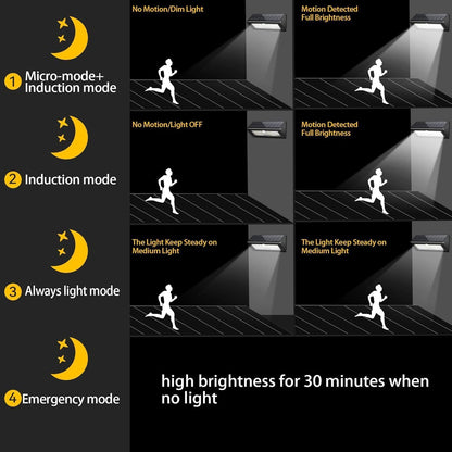 Solar Outdoor Lights - 48 LED Motion Sensor Lights Outdoor, IP65 Waterproof Led Security Lights Bright Solar Wireless Flood Wall Lights with 3 Optional Modes for Outside Fence Wall Yard