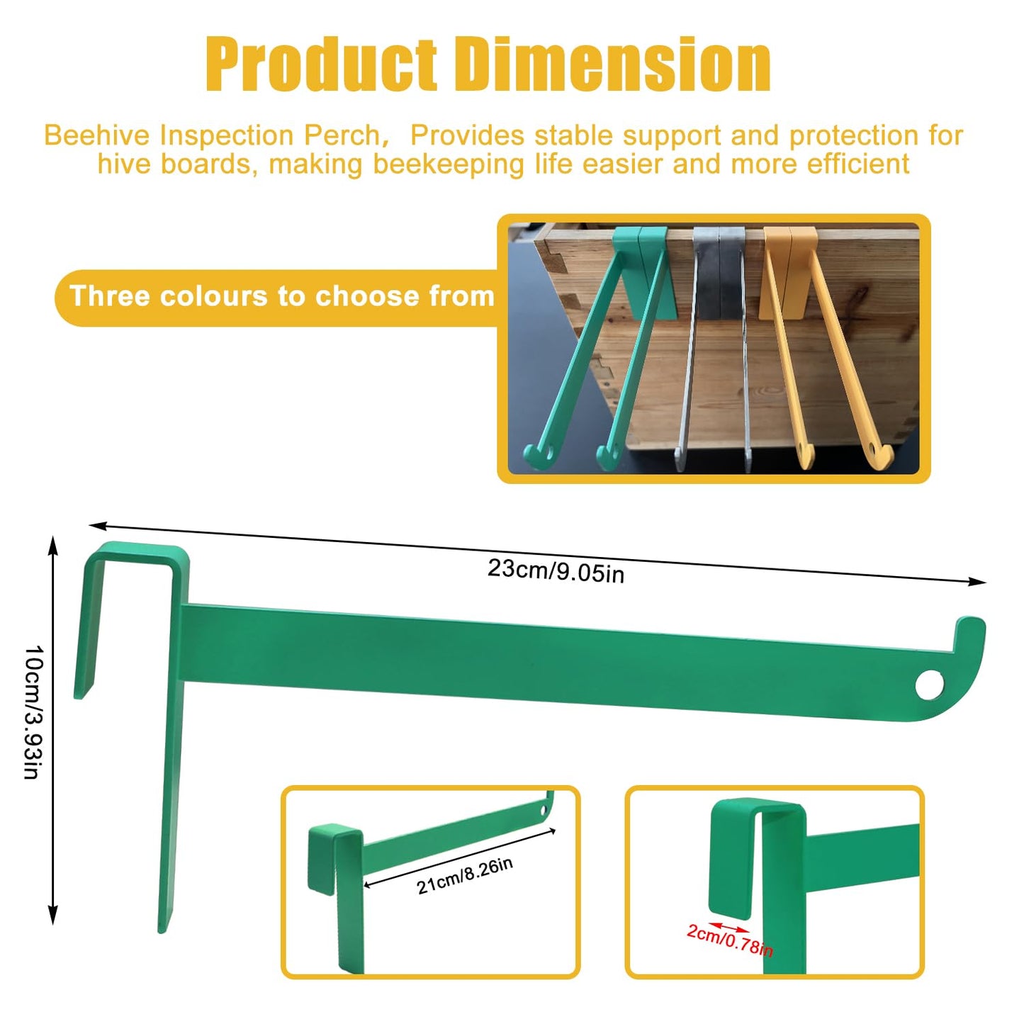 4 Pcs Bee Frame Holder, 5 Frame Capacity Painted Beekeeping Frame Support Bracket, Portable Beekeeping Frame Inspection Bracket Tool, Bee Boxes and Frames Starter Kit