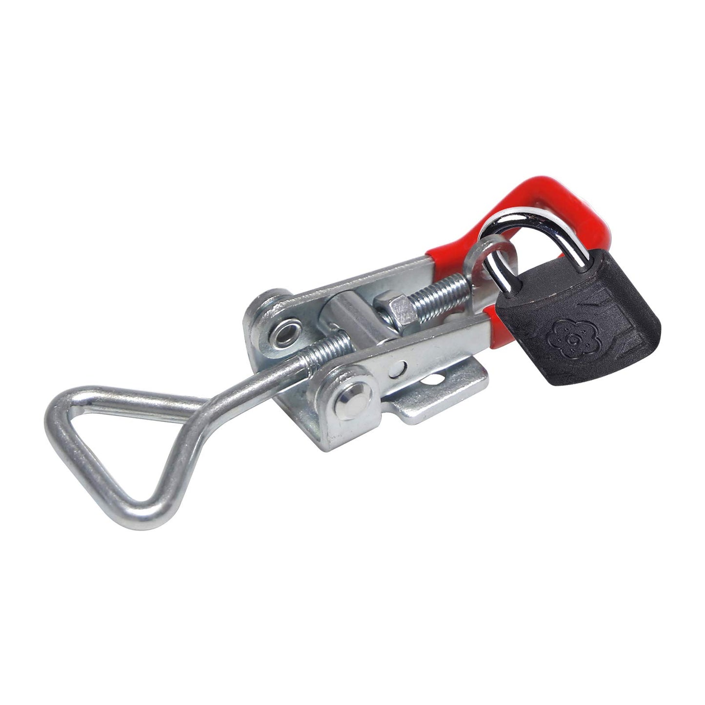 chfine 8 Pack Adjustable Toggle Latch Clamp, 220kg 480Lbs Holding Capacity Heavy Duty Toggle Lock Hasp Silver GH-4002 Hand Tool Quick Release Pull Clamps Latch Catch with Lock Hole for Cabinet, Door