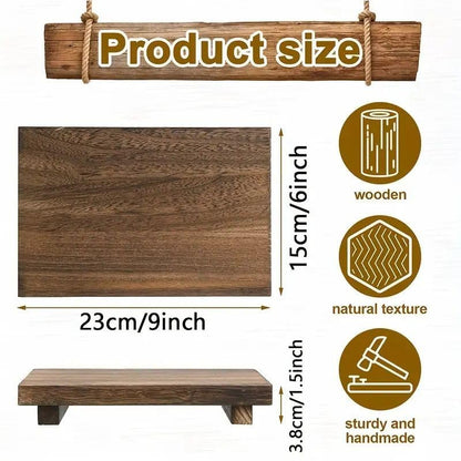 YYBD Wood Tray Small Wooden Soap Stand Brown Pedestal Stand Decorative Wooden Riser Kitchen Soap Dish Holder Rustic Candle Plant Holder Farmhouse Bathroom Decor Modern Display for Vanity Counter Sink