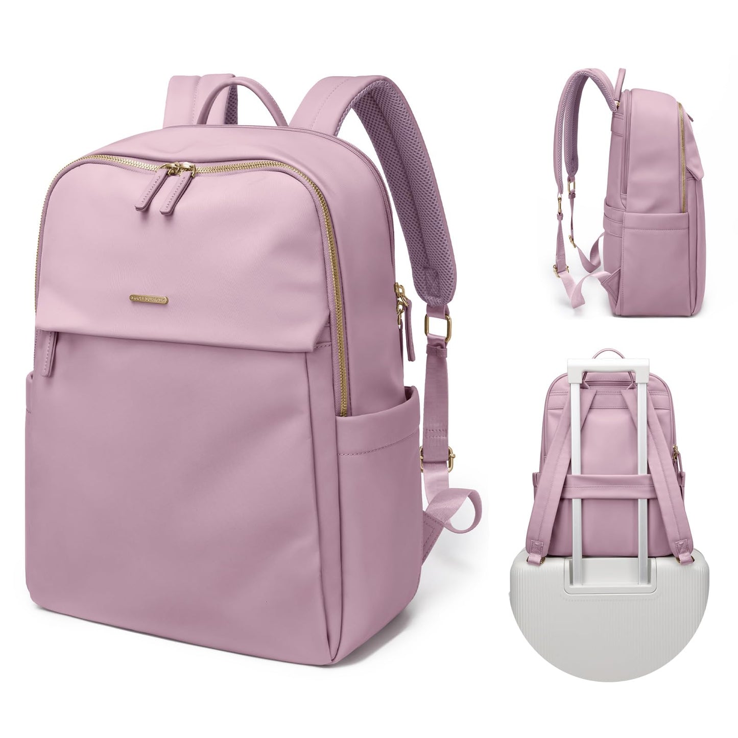 Women Laptop Backpack with Separate Laptop Compartment Fits 14 Inch Notebook Casual Daypack for Work Travel College Backpack Book Bags (Pinkish Purple)