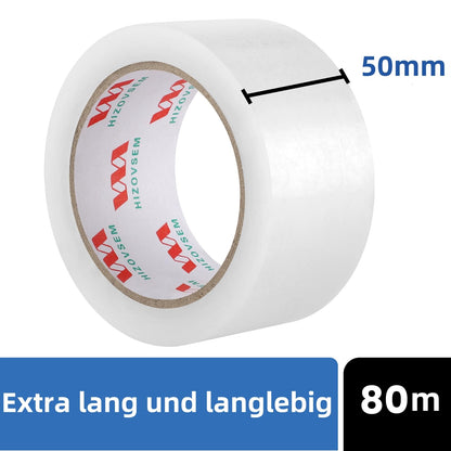 HIZOVSEM Wide Packing Tape Heavy Duty 2 inch, 6 Packs Refill Rolls for Sealing Packing, Carton Sealing Moving Boxes and Shipping, 6 Rolls x 80 Yards, in Total 480 Yards