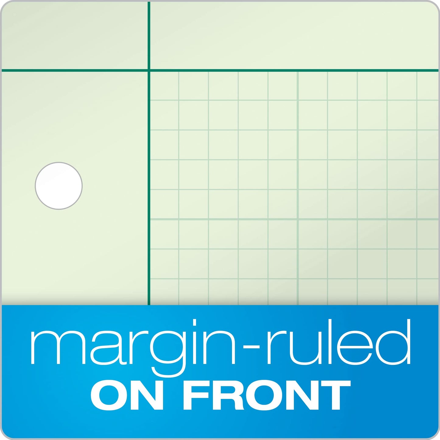 TOPS Engineering Notebooks, Graph Notebooks, 3 Pk Quad Ruled Pad, 8-1/2" x 11", Glue, 5 x 5 Graph Rule on Back, Green Tint Paper, 3-Hole Punched, 100 Sheets per Pad (35507A)