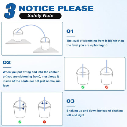 Podoy Automatic Siphon Pump, Gas/Fuel/Gasoline/Water 3/4" Shaker Siphon Hose Pump Transfer Self Priming Siphon Hose -6 Foot High Grade
