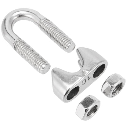 MUKCHAP 15 Pcs M10 3/8 Inch Wire Rope Cable Clip Clamp, Stainless Steel Wire Rope Clip, Metal U Bolt Saddle Fastener, Rigging Hardware, Silver