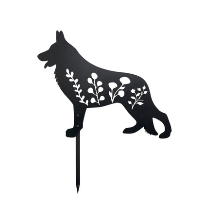 Urbraneco German Shepherd Garden Stake - Handcrafted Outdoor Decor for Dog Lovers, Durable Yard Art Statue