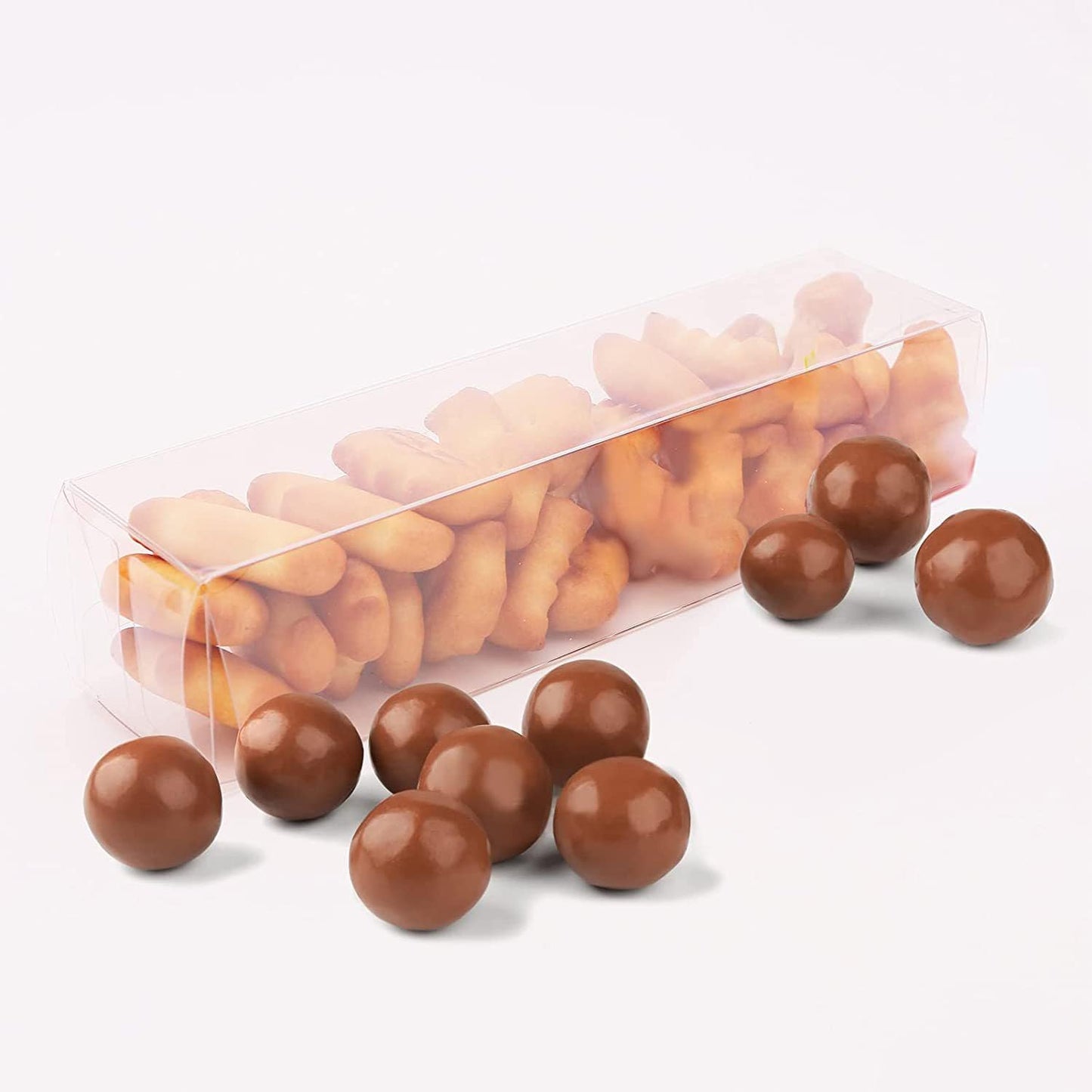 WODJR 50 Clear Gift Boxes - Transparent Cube PET Boxes, 2x2x6inch for Wedding, Birthday, Baby Shower