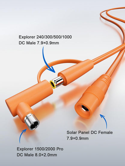 16.4 FT / 5 Meter 14AWG DC Extension Cable for Solar Panel Compatible with Jackery SolarSaga 100W/200W Solar Panel for Jackery Portable Power Station