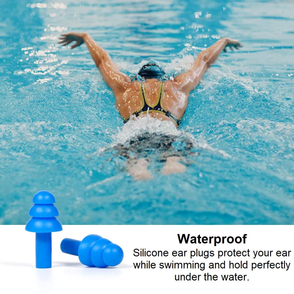 Quality Plugs by Rips 100 Pair Reusable Soft Silicone Ear Plugs - Waterproof, Washable, Noise Cancelling - Perfect for Swimming, Music Concerts, Construction, Shooting, Hunting, Motor Sports, Sleeping