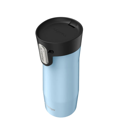 Contigo West Loop 3.0 Stainless Steel Travel Mug with Tea-Bag Hook & Spill-Proof Lid, Vacuum-Insulated Reusable Cup Coffee and Tea, 16 oz (473 mL), Glacier - Keeps Drinks Hot up to 11 Hours