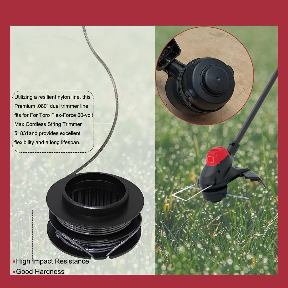0.080-in x 30-ft Spooled Trimmer Line for Toro Model: 51831 51831T 51881 60V 13" & 15" Electric Brushless String Trimmer 51831