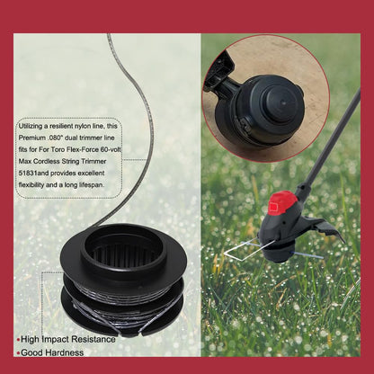 0.080-in x 30-ft Spooled Trimmer Line for Toro Model: 51831 51831T 51881 60V 13" & 15" Electric Brushless String Trimmer 51831