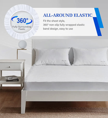 Queen Mattress Protector,Mattress Cover Queen Size Bed, Waterproof Mattress Protector Queen Size Noiseless Queen Mattress Cover Soft Breathable Terry for Pets Kids Adults 60" x 80"