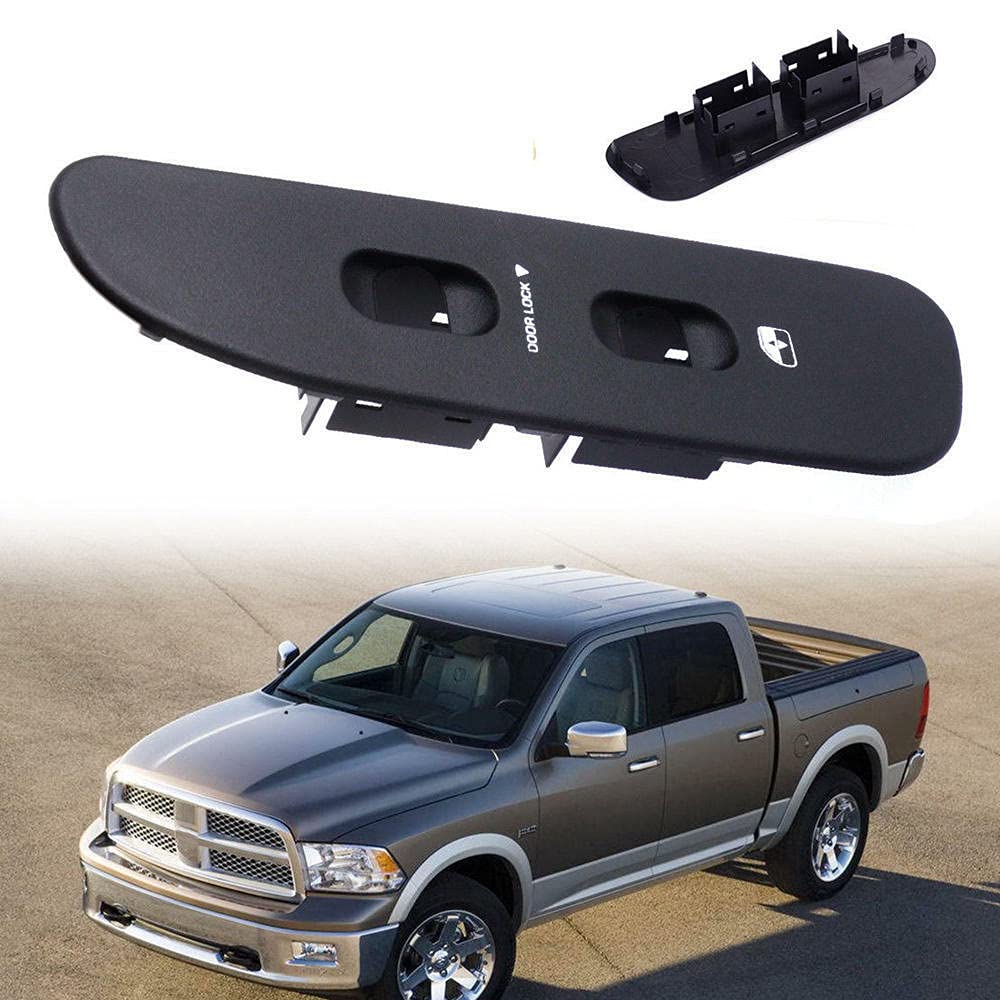 Driver and Passenger Black Door Window Switch Panel Bezel for 2002-2010 Dodge Ram 1500 2500 3500 (Black)