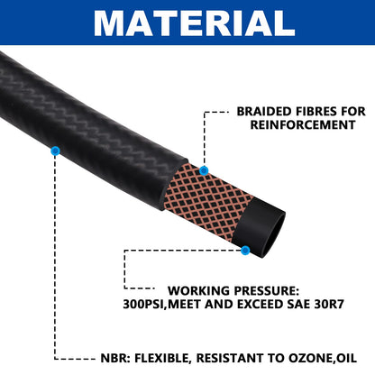 Tnisesm 5/16 Fuel Line Hose NBR Rubber 10FT 200PSI J30R7 for Fuel Systems Engines Tube Hose