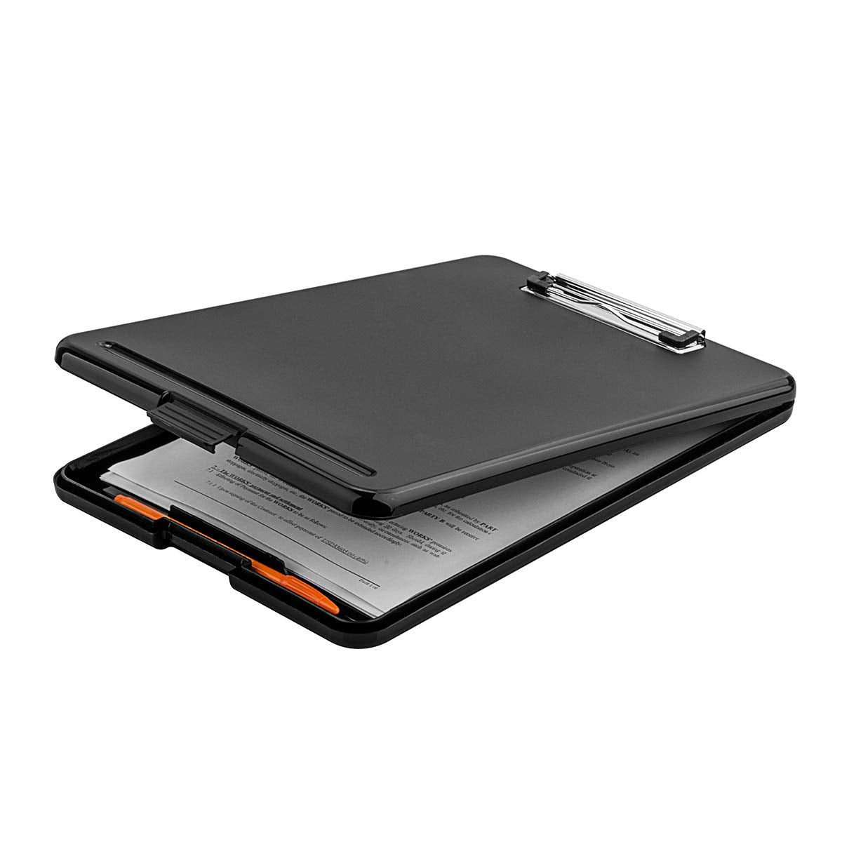 ZCZN Clipboard with Storage, 2 Pack Foldable Storage Clipboard, Nursing Clipboard for School, School, Office, Jobsite or Medical Staff, 9.84 x 13.78 Inches, Black