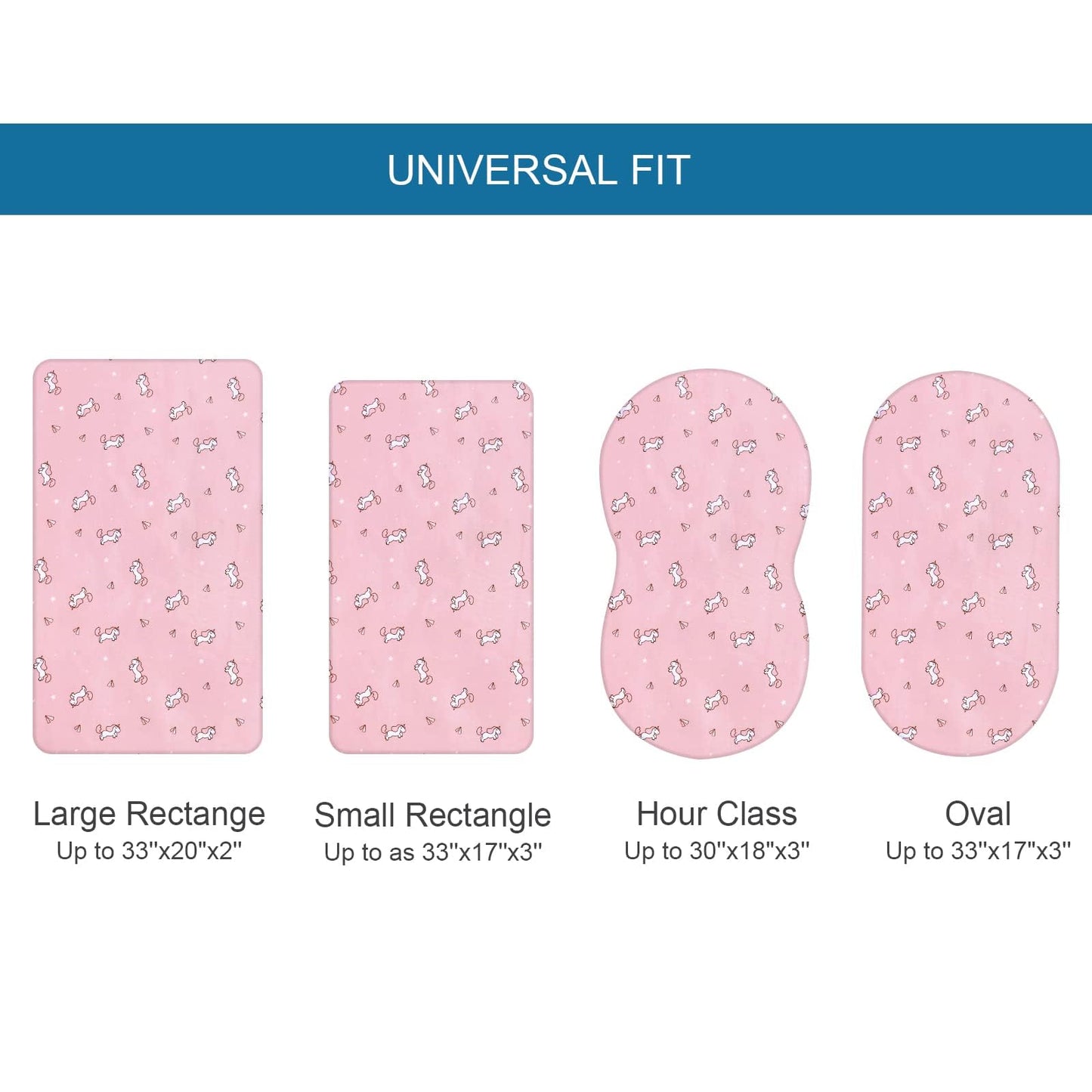 Bassinet Fitted Sheet(33" x 20"), Bassinet Sheets 4 Pack, Compatible with Most Bedside Sleeper Bassinet, Bassinet Sheets with Ultra Soft Microfiber Surface, Pink Print