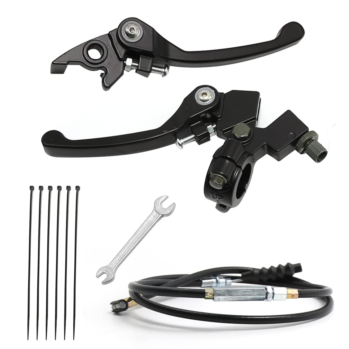 7/8 Folding Clutch Brake Lever Perch with Clutch Cable Replacement for 110/125/140/150cc SSR125 RFZ YZ Ruckus TaoTao DB17/27 Apollo DBX15/18/19 Z20 Xmotos Thumpstar Kayo Piranha Pit Dirt Bike (Black)