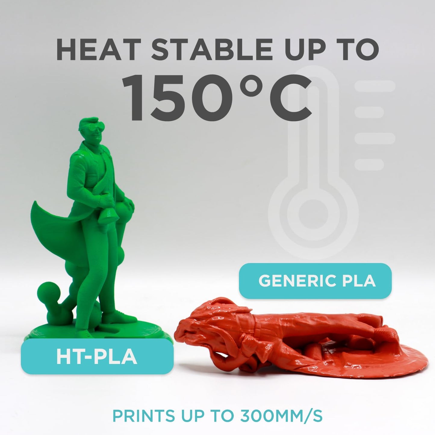 Polymaker HT-PLA Filament 1.75mm Black, High Temp PLA for 3D Printing, Heat Stable up to 150°C, Easy to Print, Works with Most FDM Printers, 1kg Spool