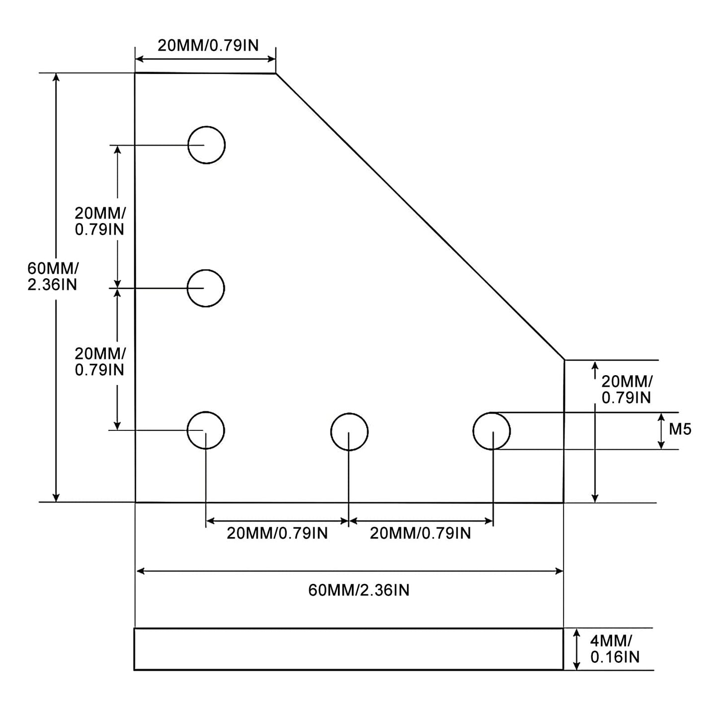 2020 Aluminum Extrusion Connector Bracket Set Included 8PCS Joint Plates,40Pcs M5 L-Slot Nuts and 40Pcs M5x8mm Hex Socket Cap Screw for 2020 Series Aluminum Profile 3D Printer Frame