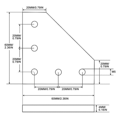 2020 Aluminum Extrusion Connector Bracket Set Included 8PCS Joint Plates,40Pcs M5 L-Slot Nuts and 40Pcs M5x8mm Hex Socket Cap Screw for 2020 Series Aluminum Profile 3D Printer Frame