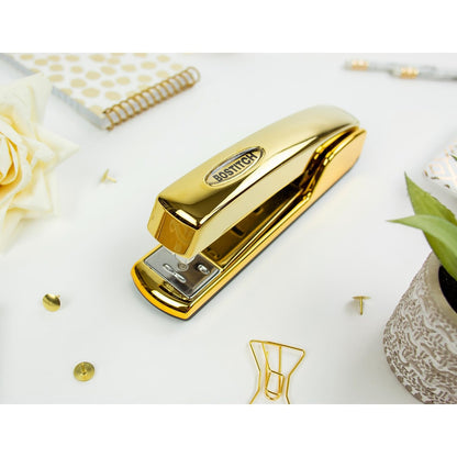 Bostitch Metallic Gold Stapler, All-Metal, 20 Sheets