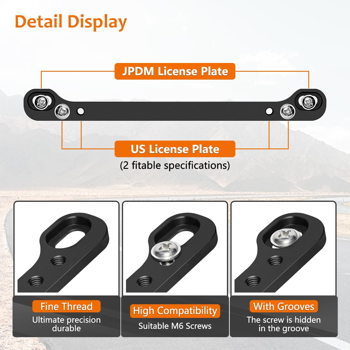 WFPOWER JDM to USDM Licence Plate Adaptor, 2 Pack Aluminum JDM Mini Truck License Plate Adaptor for JDM Car, Trailer License Plate Bracket JDM License Plate Frame Holder Japanese License Plate