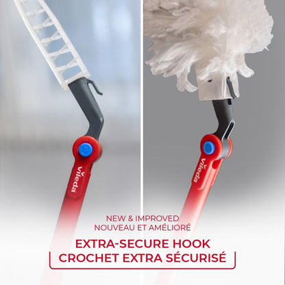 Vileda Duster | Flex & Catch Heavy Duty Dusting Kit with 15 Disposable Duster Refills | Extendable 3 Ft Handle with Secure Hook | Traps 3X More Dust Than Feather Dusters