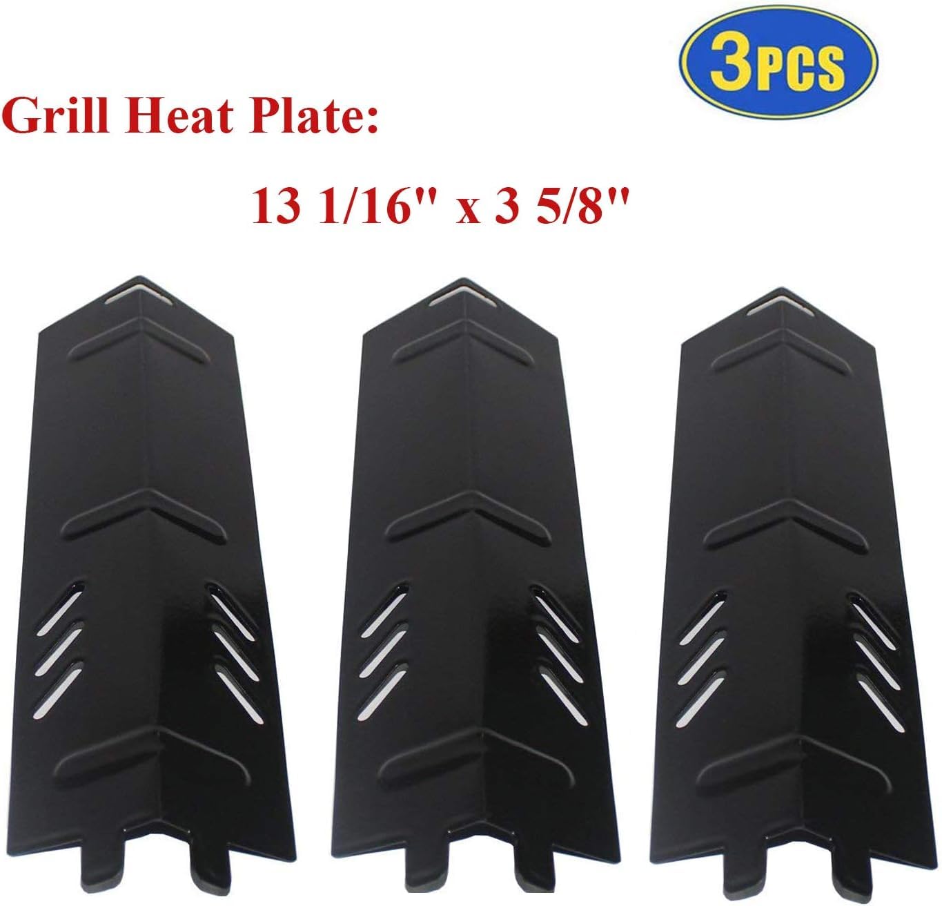 Criditpid Barbecue Heat Plate Shields Replacement Parts for Backyard Grill BY13-101-001-11, BY14-101-001-01, BY16-101-002-05, GBC1429W, Porcelain Steel Heat Tent Burner Cover for Uniflame GBC1329W.