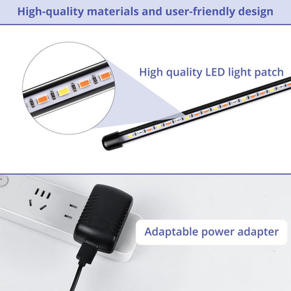 Sondiko Grow Lights for Indoor Plants Full Spectrum - Auto On/Off Timer (3/9/12H) & Dimmer (9 Levels) - Adjustable Gooseneck - 3 Switch Modes - Great for Greenhouse, Home, Office