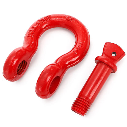 Bekith 3 Pack D Ring Shackles - 3/4" Rugged Unbreakable Heavy Duty Tow Shackle for Strap, Winch, Vehicle Recovery - 28.5 Ton (57,000 Lbs) Maximum Break Strength, Red