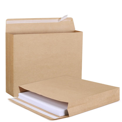 zmybcpack 25 Pack 10" x 13" Self Seal Expandable Catalog Envelopes, Large Kraft Document Envelopes for Documents, Magazines, Photos