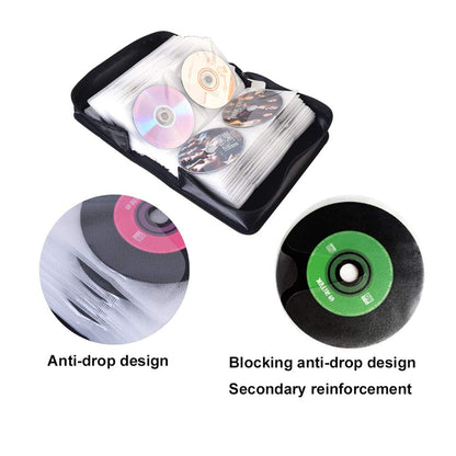 alavisxf xx CD Case, 160 Capacity Nylon DVD Case Protective CD Case Holder Portable Disc Storage Organizer Bag for Car Home (Black, 160 Capacity)