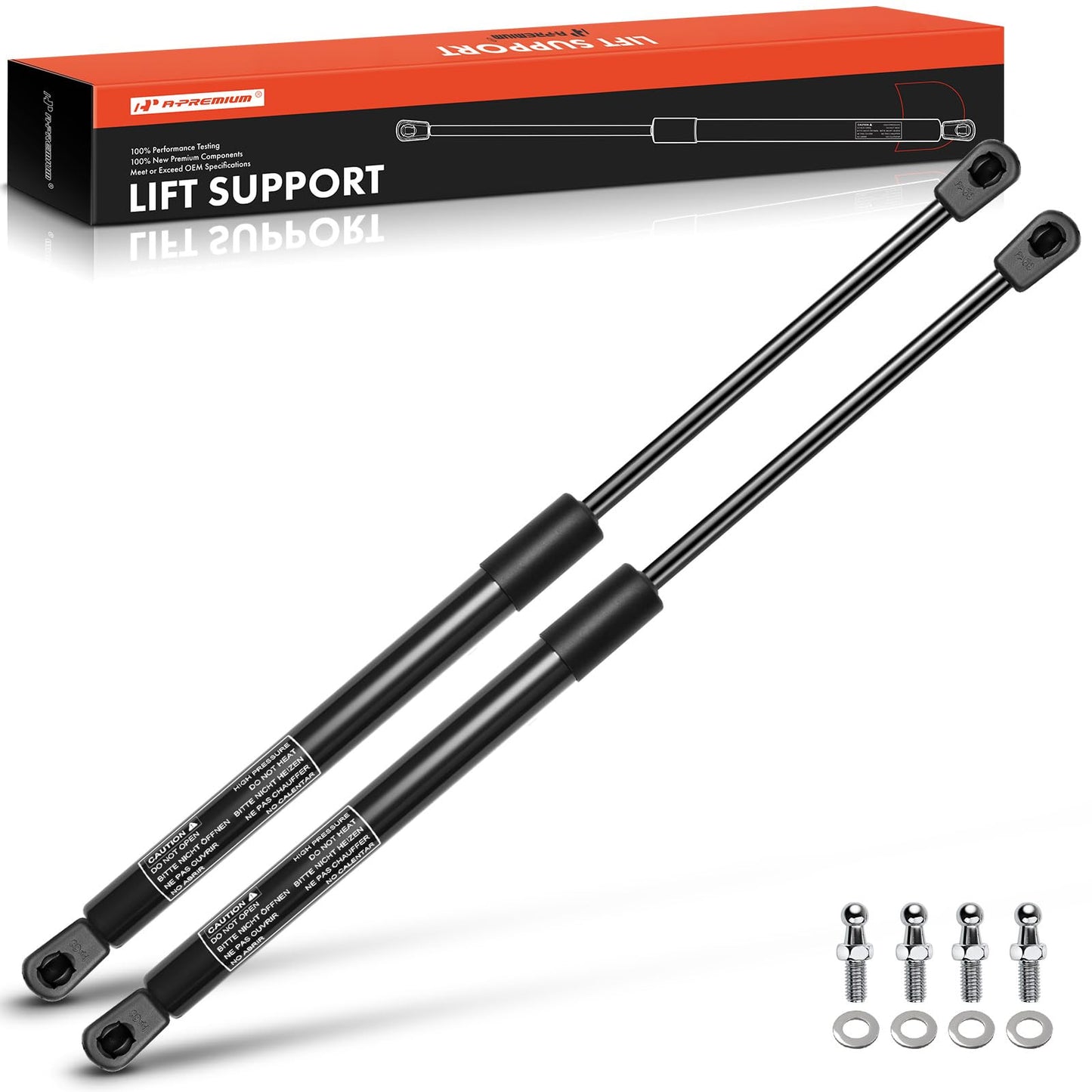 A-Premium 16 inch 45lb 16" Lift Supports Gas Spring Shock Struts Replacement for Toolbox Cabinets Sliding Window Storage Bed Bench Lids Basement Door 2-PC Set