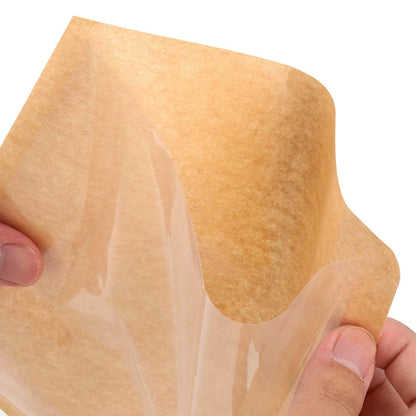 PINGEUI 400 PCS Visible Bakery Bags with Window, 7.5 × 7.1 Inch Kraft Paper Donut Pastry Bags bakery bags, Heat-Sealable Grease Resistant Wax Paper Bags for Cookies, Sandwich, Treats