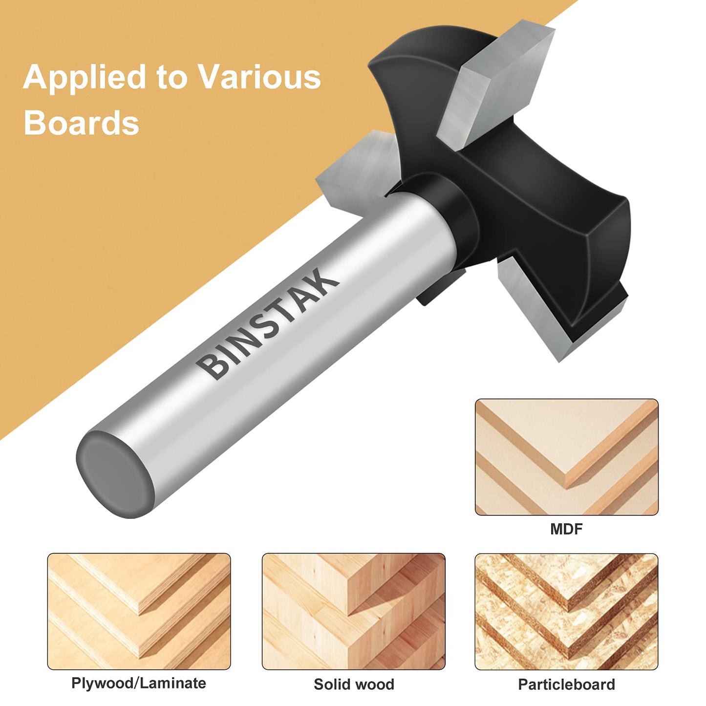 CNC Spoilboard Surfacing Router Bits, 1/4 inch Shank 1 inch Cutting Diameter, Slab Flattening Router Bit Wood Planing Planer Bit by BINSTAK (Carbide)